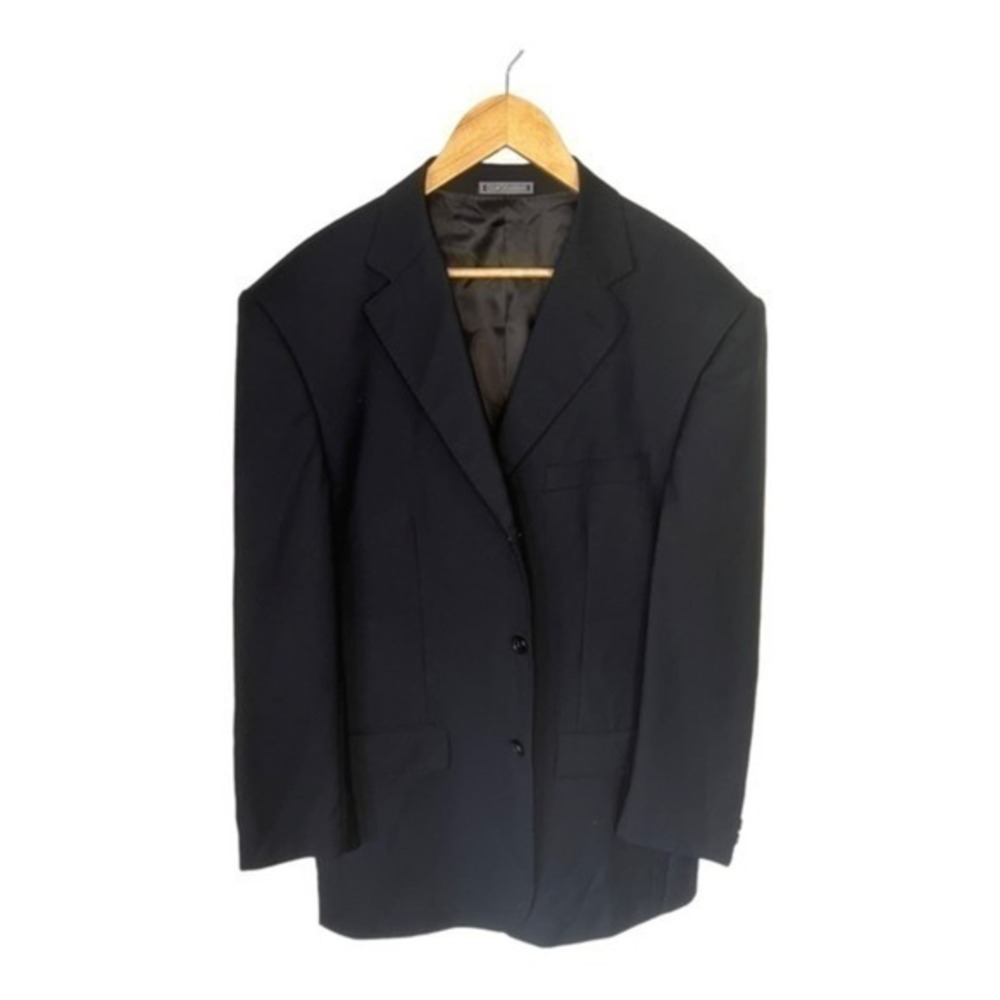 Giorgio Armani Black Basic Sport Coat Blazer Jacket Men Size 42 3 Button